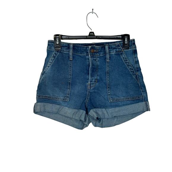 Hollister Women's Shorts High-Rise Mom Waist Across Front 2 Pockets Denim Sz. 26 - Picture 1 of 10